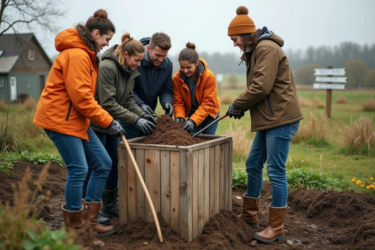 Jeunes adultes collaborant autour d