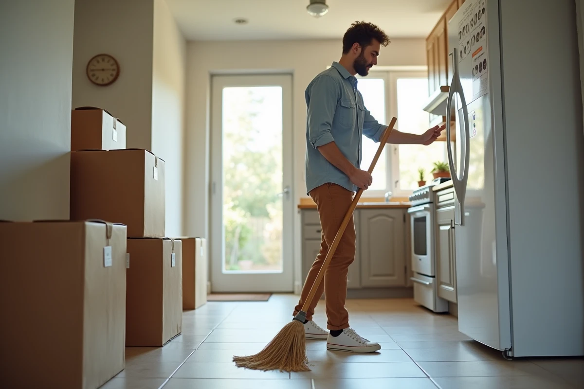 Jeune homme marquant une date sur un calendrier lunaire
